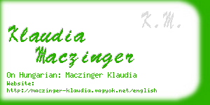 klaudia maczinger business card